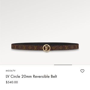 **Sold** Reversible LV Monogram belt- never worn